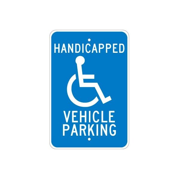 Aluminum Sign - Handicapped Vehicle Parking - .08in Thick,